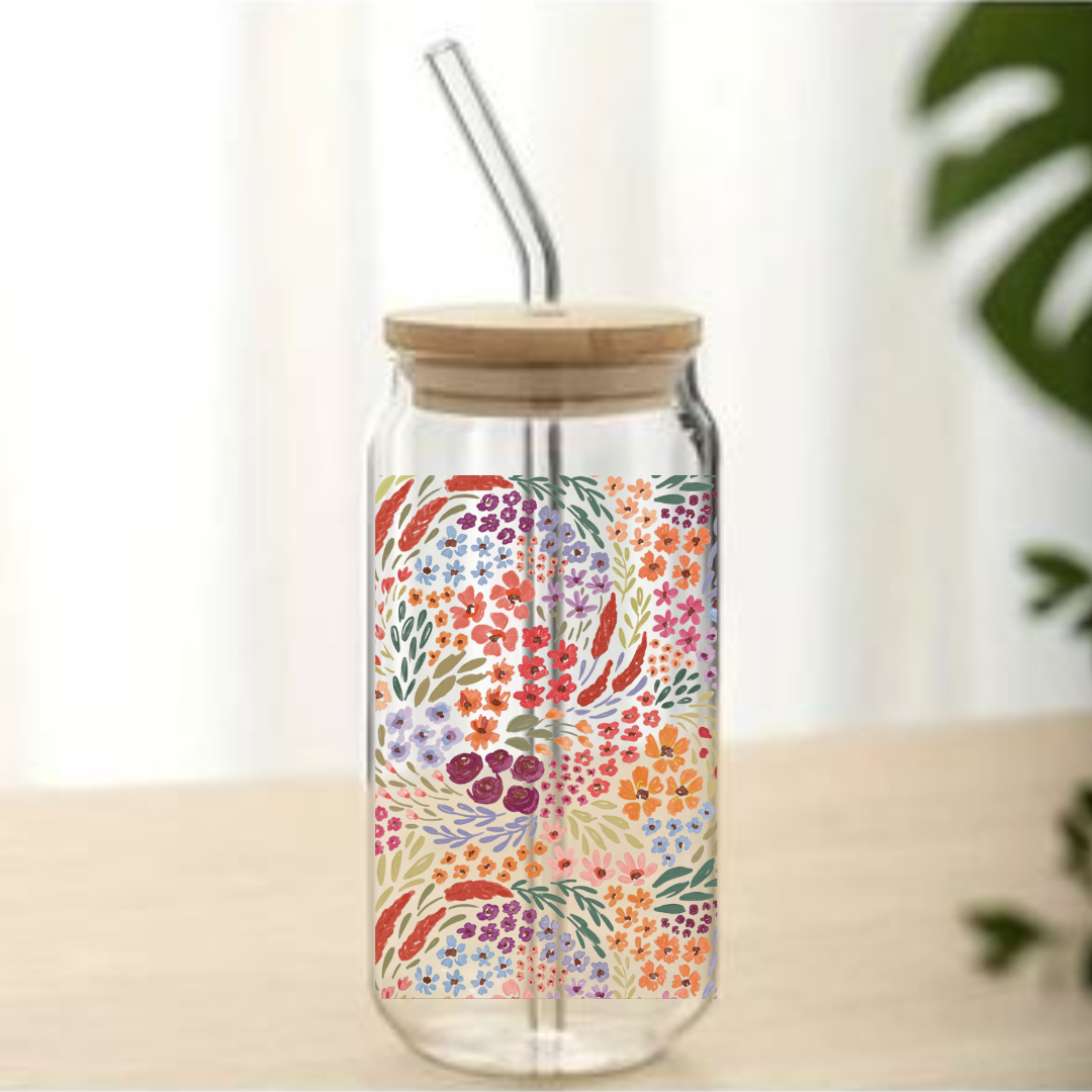 Herly Bamboo Glass Cup –Midnight Meadow