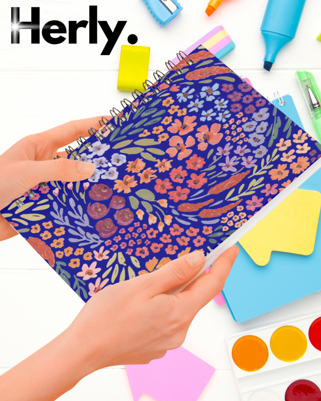 Soft Cover Spiral Notebook - Midnight Meadow