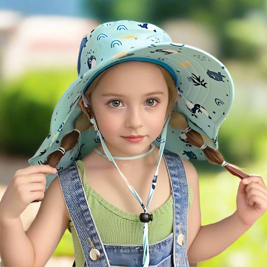 SunnySnug™ Kids' Sun Hat – UPF 50+ UV Protection, Adjustable Chin Strap, Breathable Mesh