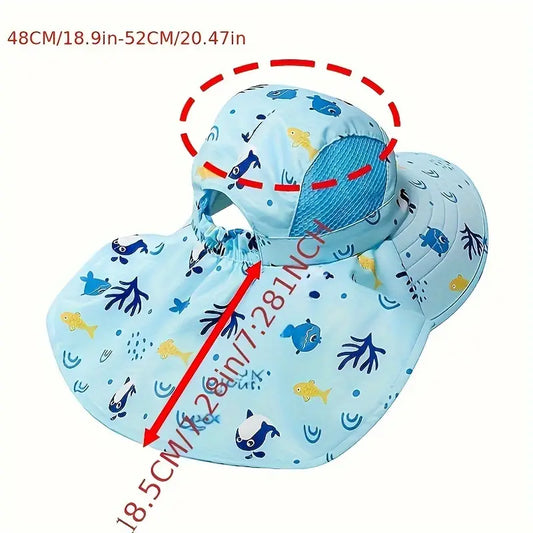 SunnySnug™ Kids' Sun Hat – UPF 50+ UV Protection, Adjustable Chin Strap, Breathable Mesh