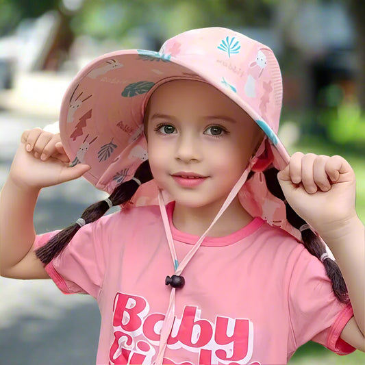 SunnySnug™ Kids' Sun Hat – UPF 50+ UV Protection, Adjustable Chin Strap, Breathable Mesh