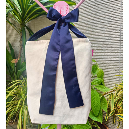Herly Bow Tote Bag - Midnight Meadow