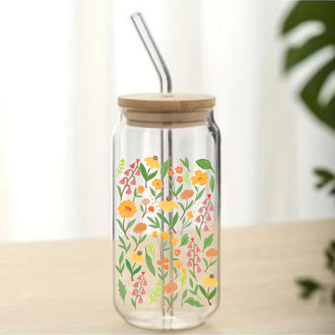 Herly Bamboo Glass Cup – Golden Hour