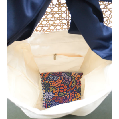 Herly Bow Tote Bag - Midnight Meadow