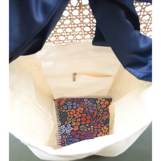 Herly Bow Tote Bag - Midnight Meadow