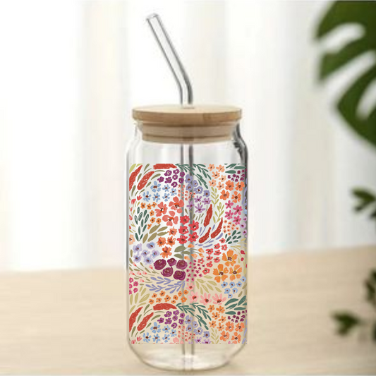 Herly Bamboo Glass Cup –Midnight Meadow