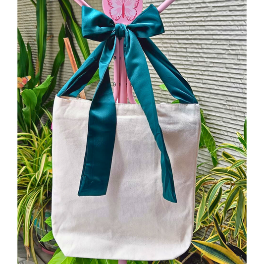 Herly Bow Tote Bag - Wildflower Waltz